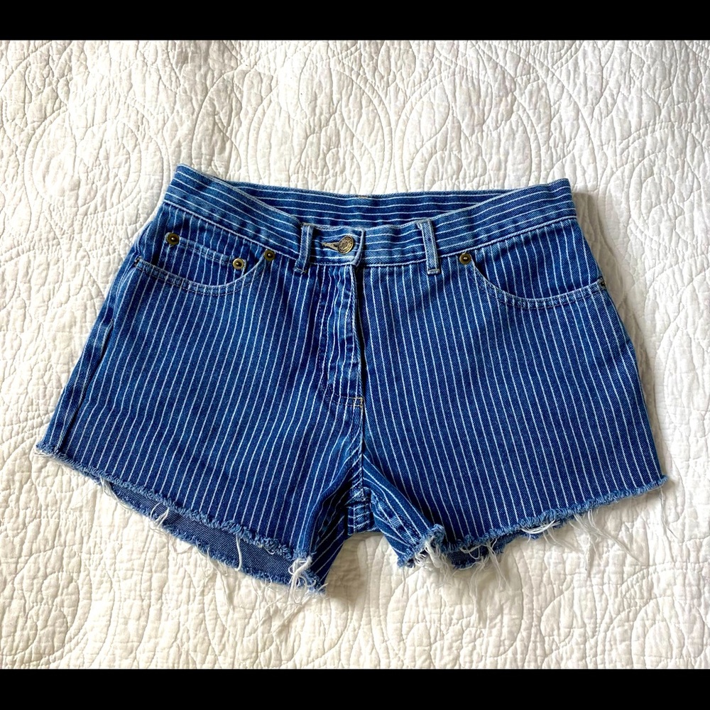 VINTAGE Engineer Stripe Cutoff Shorts 🚂